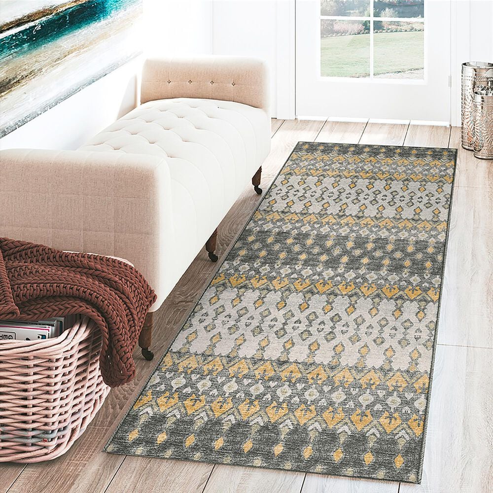 Dalyn Rug Company Brisbane 2&#39;3&quot; x 7&#39;6&quot; Pewter Runner, , large