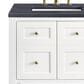 James Martin Vanities Breckenridge 30" Single Bathroom Vanity in Bright White with 3 cm Charcoal Soapstone Quartz Top and Rectangular Sink, , large