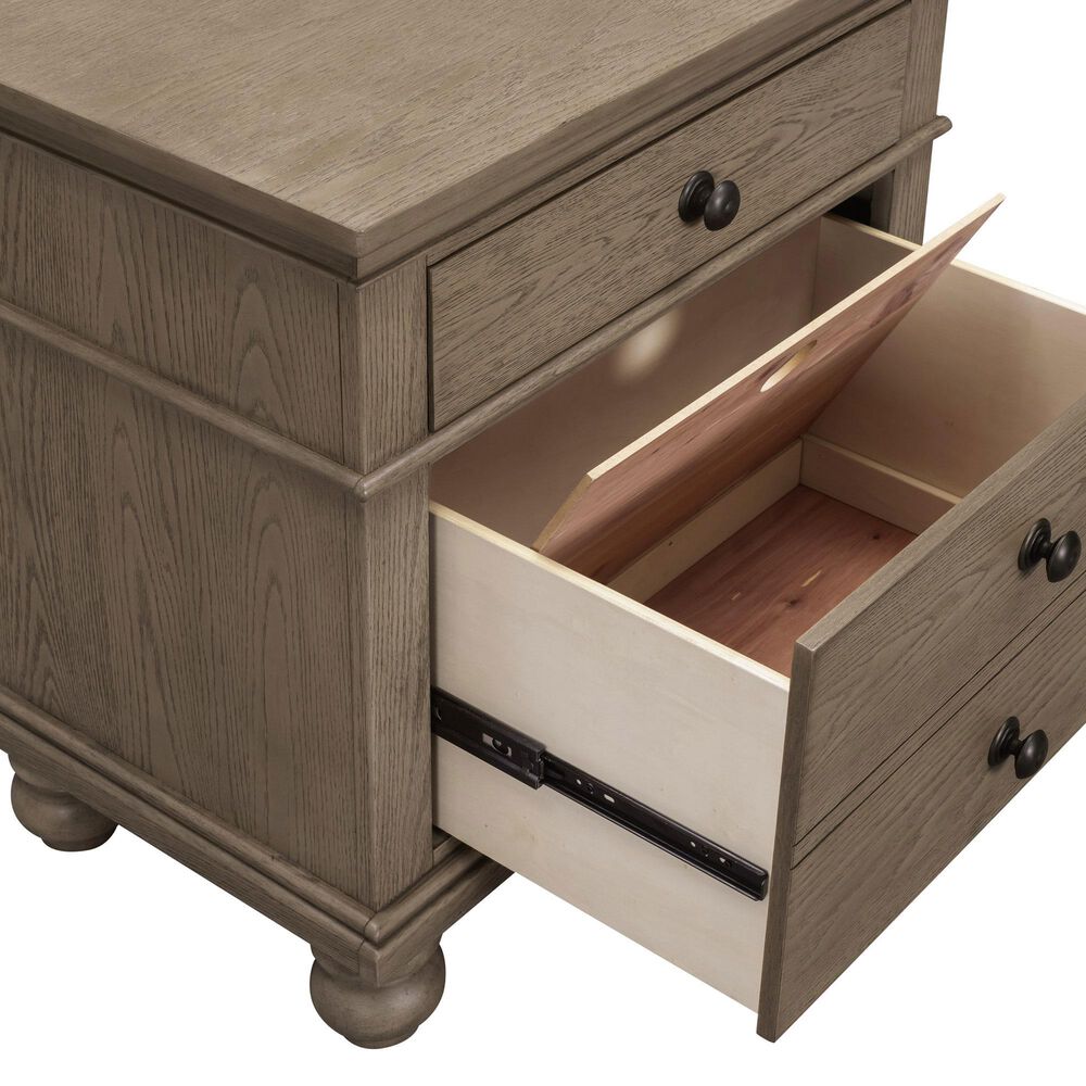 Riva Ridge Oxford 4-Piece Queen Panel Bedroom Set in Tan with USB Ports, , large