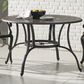 Hearth and Haven Outdoor Cast Aluminum Circular Dining Table with Curved Legs in Bronze, , large