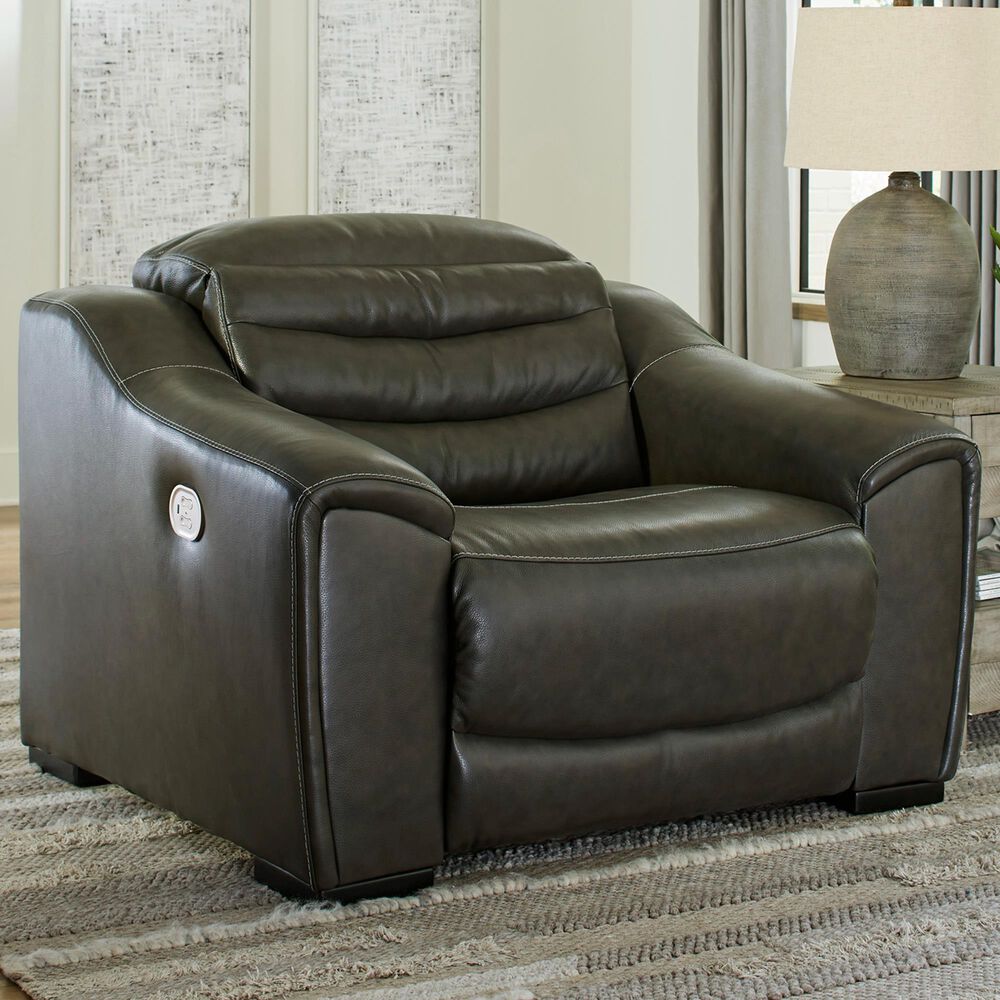 Ashley Center Line Power Recliner in Dark Gray, , large