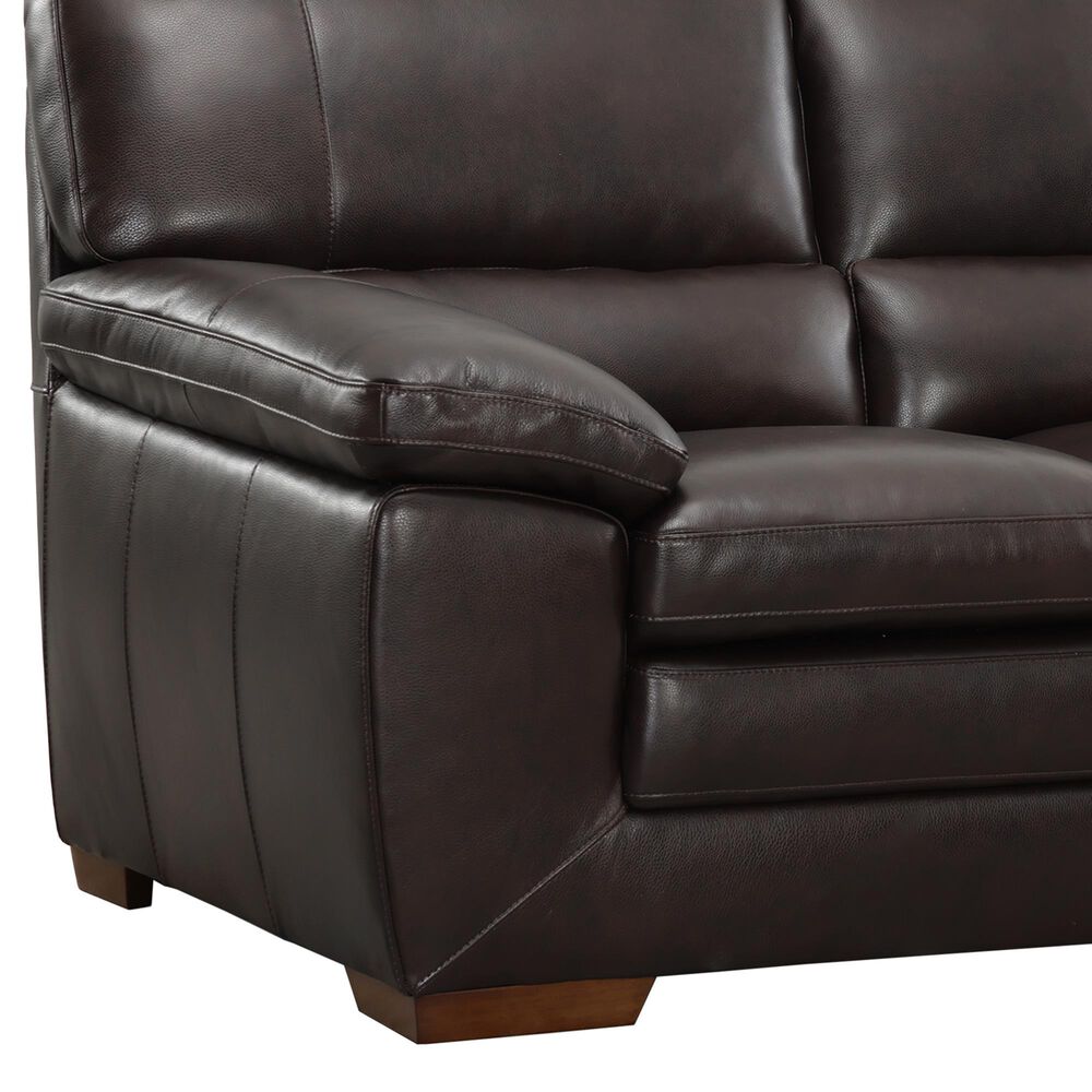 Simon Li Stationary Leather Sofa in Stampede Coffee, , large
