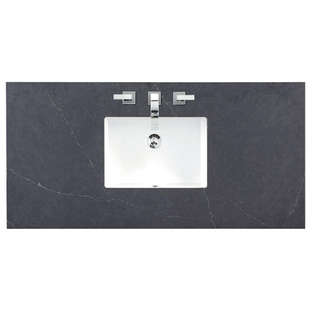 James Martin Vanities Emmeline 48&quot; Single Vanity in Pebble Oak with 3 cm Charcoal Soapstone Quartz Top, , large