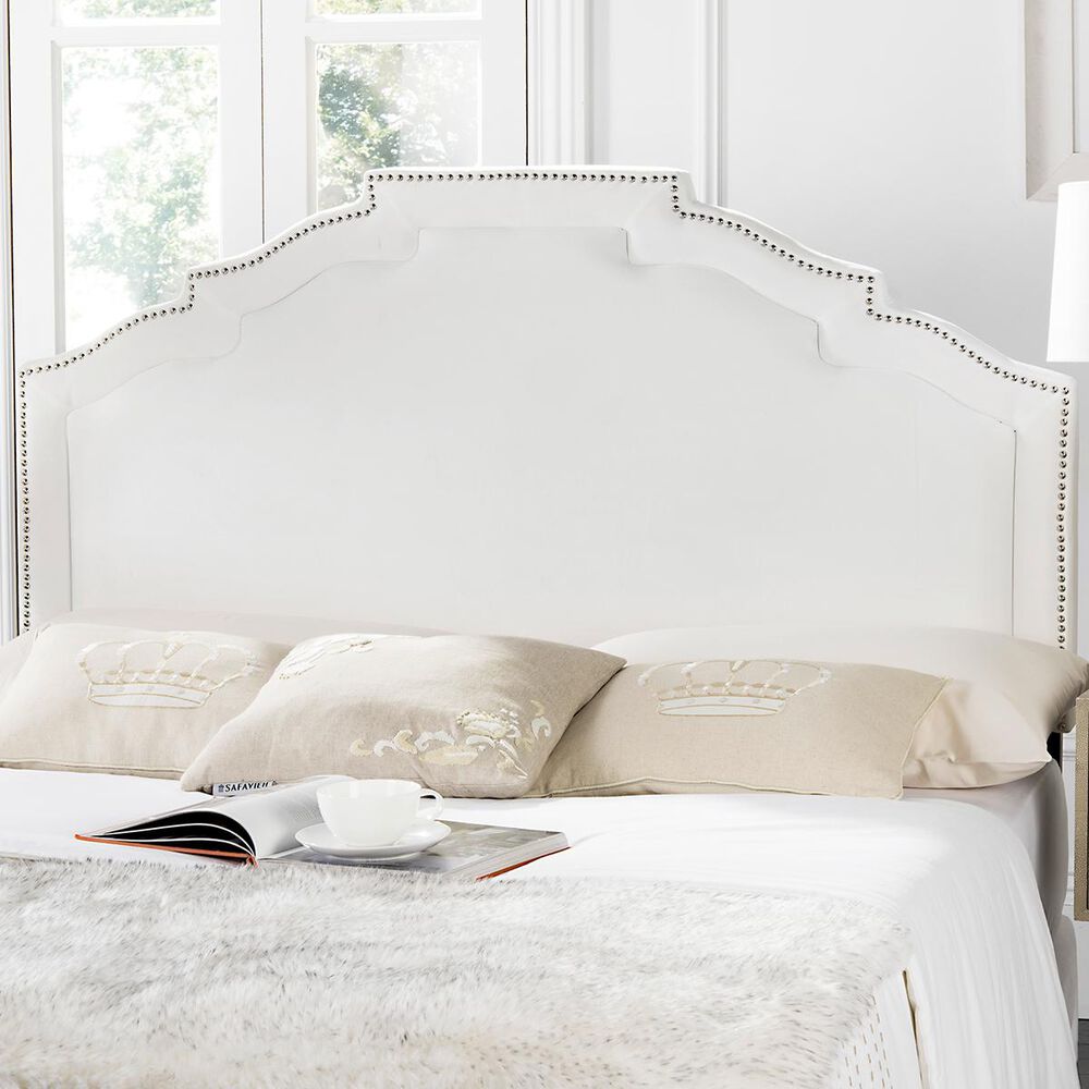 Safavieh Alexia Full Nailhead Headboard in White, , large