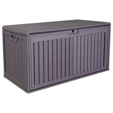 Hearth and Haven Outdoor Deck Box with Side Handles and Lockable Storage Containers in Brown, , large