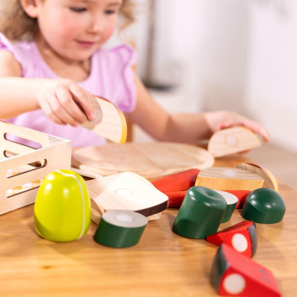 Melissa &amp; Doug Wooden Cutting Food Play Food Set in Multicolor, , large