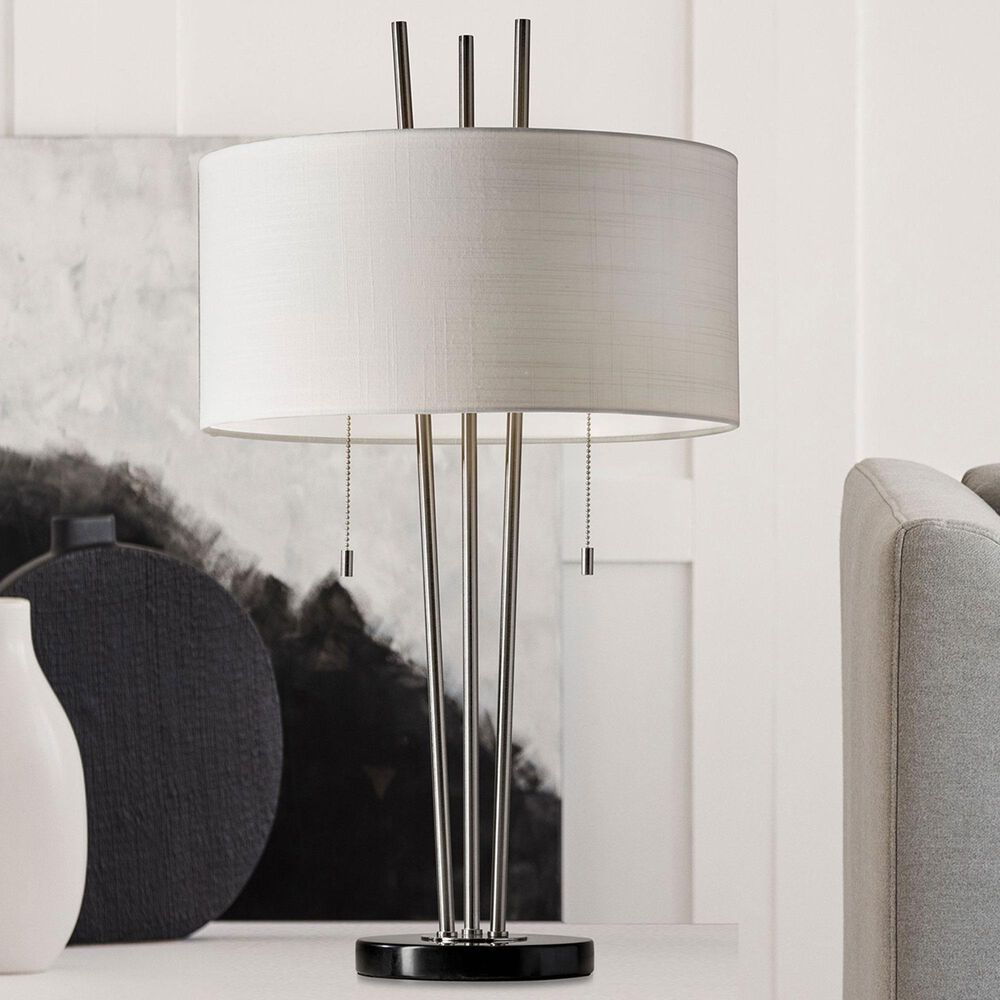 Adesso Anderson Table Lamp in Brushed Steel and Black, , large