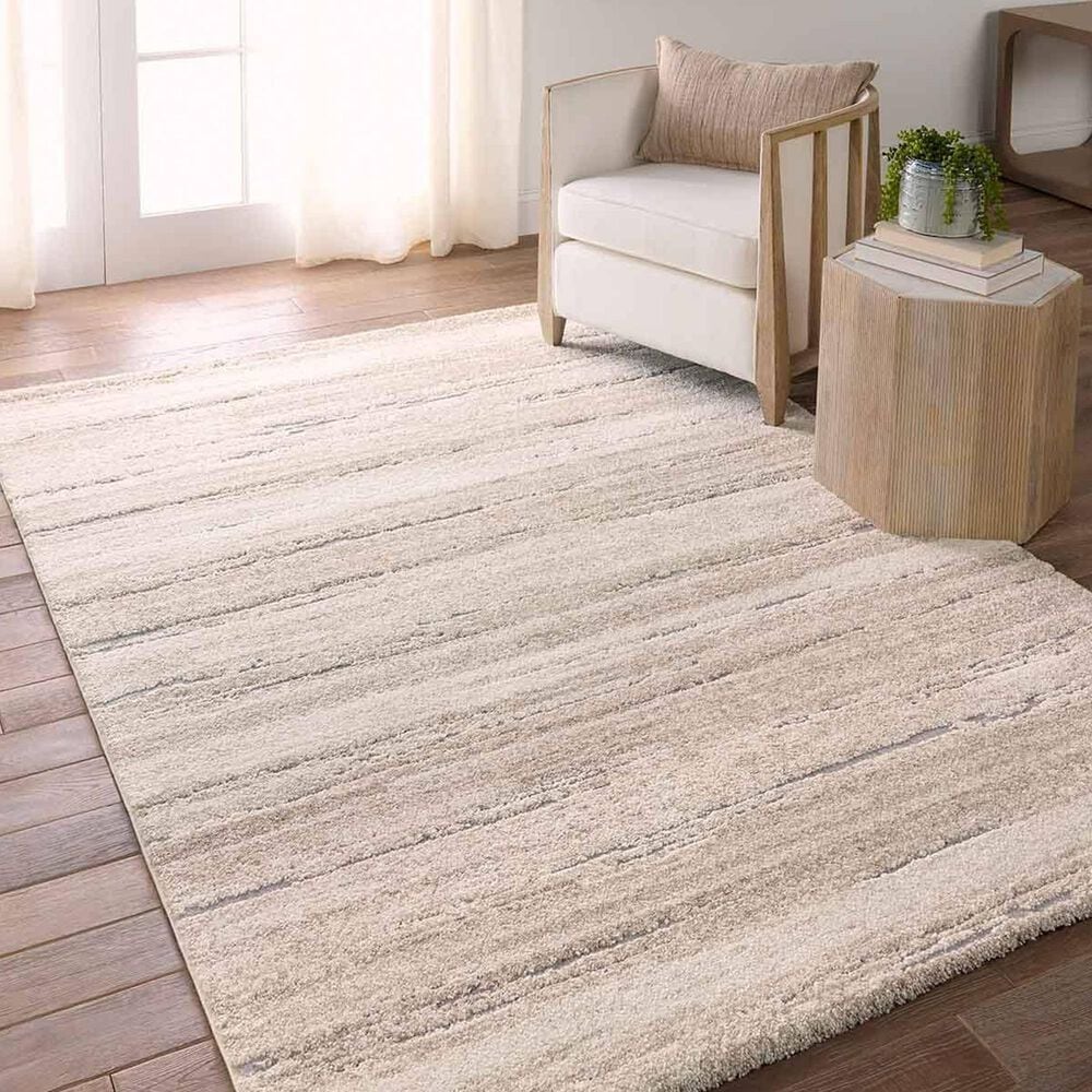 Jaipur Ferris Caramon White, Tan and Taupe 5' x 7'6" Area Rug, , large