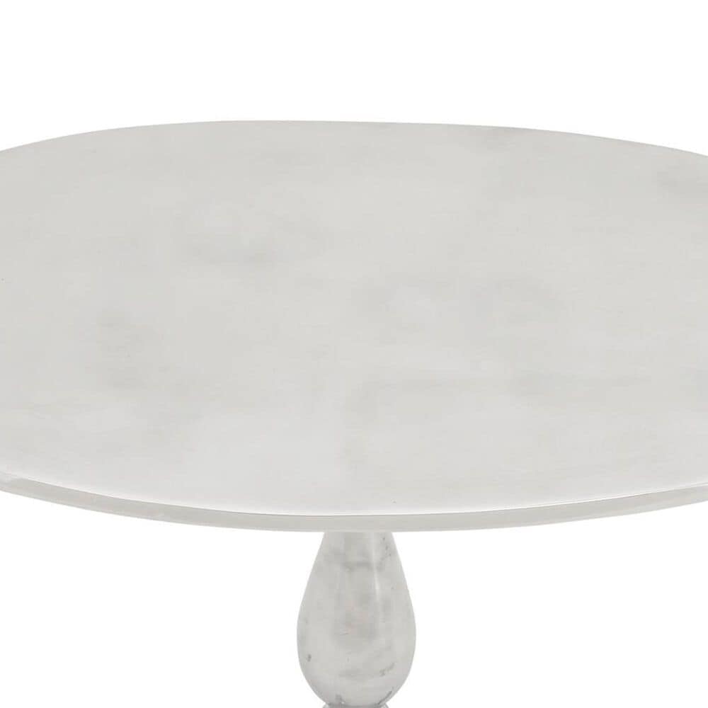 Maple and Jade End Table with Scroll Legs in Satin Silver, , large