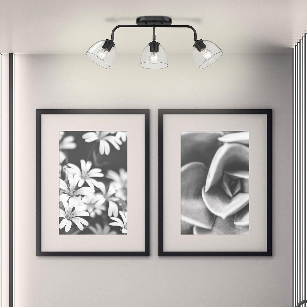 Golden Lighting Roxie 3-Light Semi-Flush in Matte Black, , large