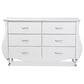 Baxton Studio Enzo 6-Drawer Dresser with White Upholstered in Stainless Steel, , large