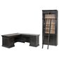 Wycliff Bay Willow Lane 4-Piece L-Shaped Desk with Bookcase and Ladder in Ebony Black, , large