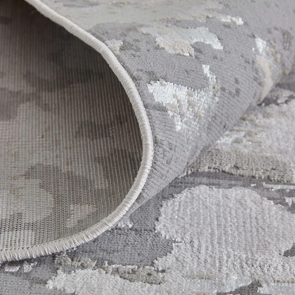 Feizy Micah 6&#39;7&quot; x 9&#39;6&quot; Silver and Gray Area Rug, , large