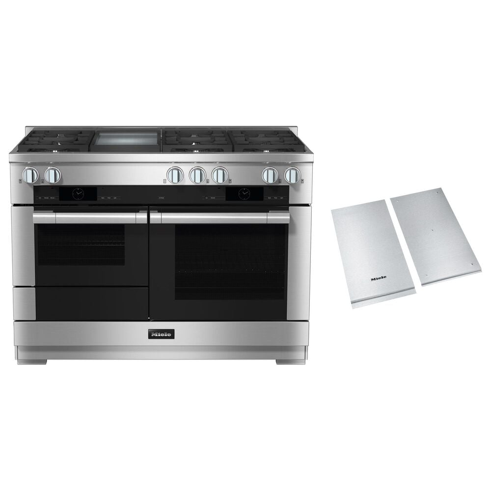 Miele 48" Freestanding Liquid Propane Dual Fuel Range with Broil-Griddle Cover in Stainless Steel and Black, , large