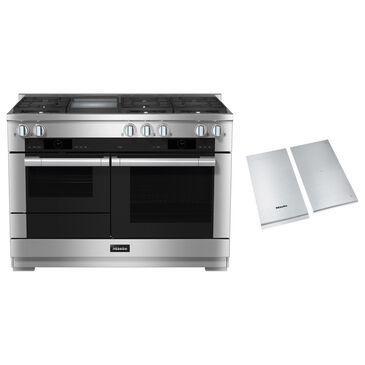 Miele 48" Freestanding Liquid Propane Dual Fuel Range with Broil-Griddle Cover in Stainless Steel and Black, , large