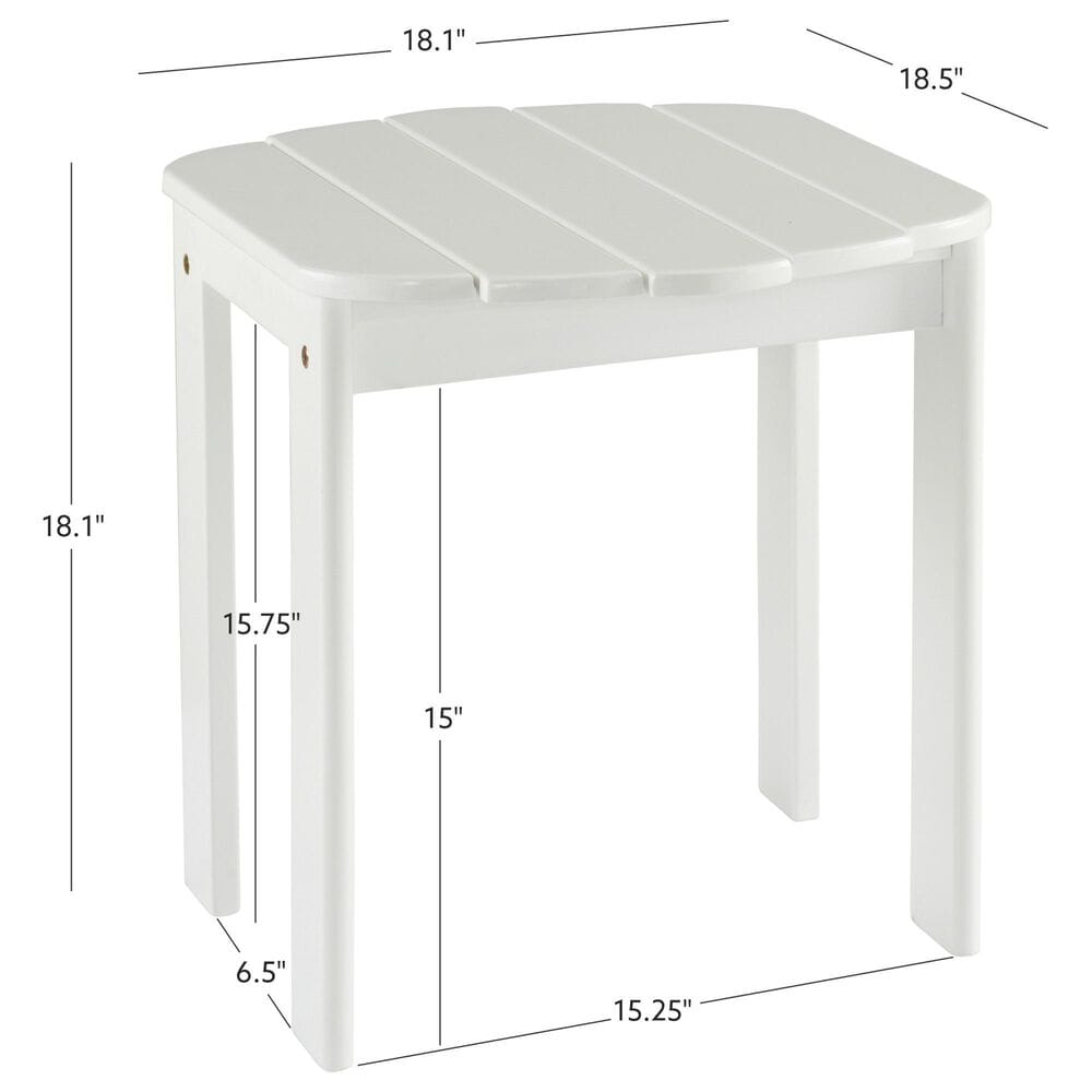 Linon Home Decor Adirondack End Table in White, , large