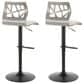 Lumisource Folia Swivel Barstool in Black and Light Grey (Set of 2), , large