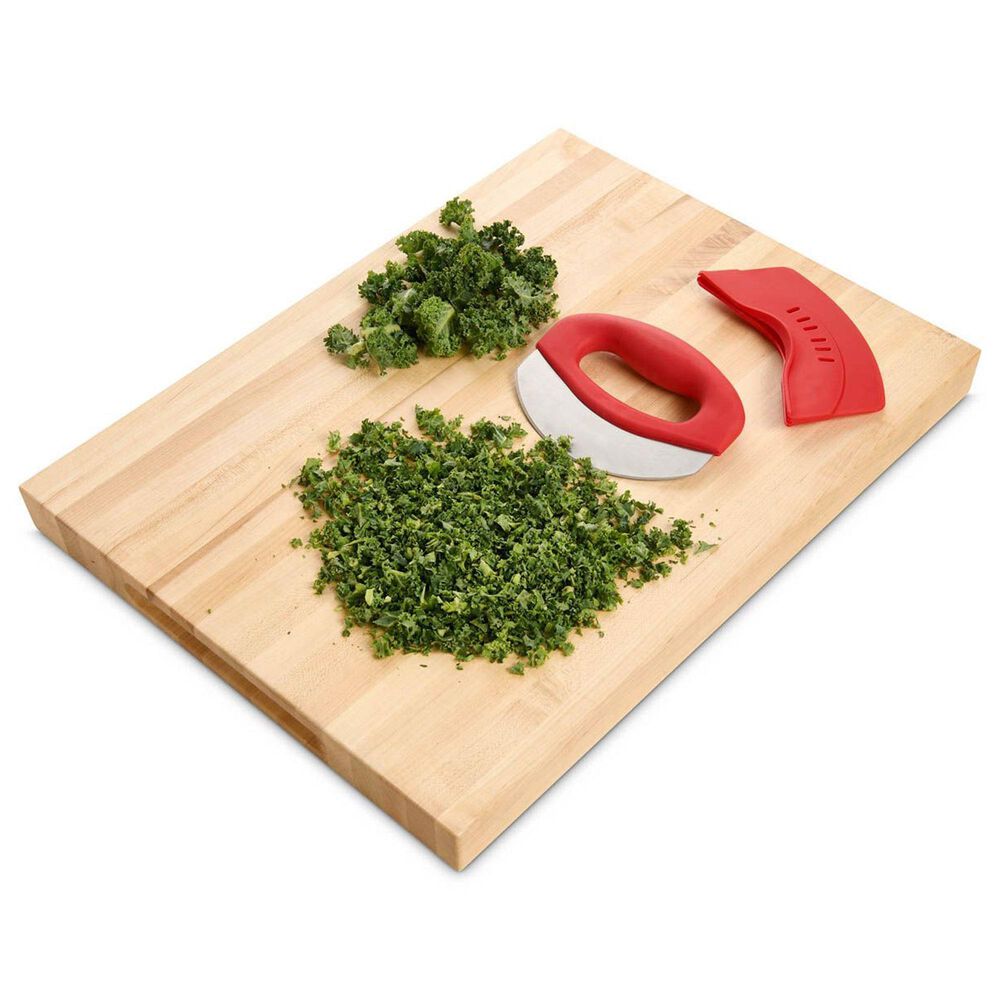 HIC Kitchen Soft-Grip Rocking Salad and Herb Chopper in Dark Red, , large
