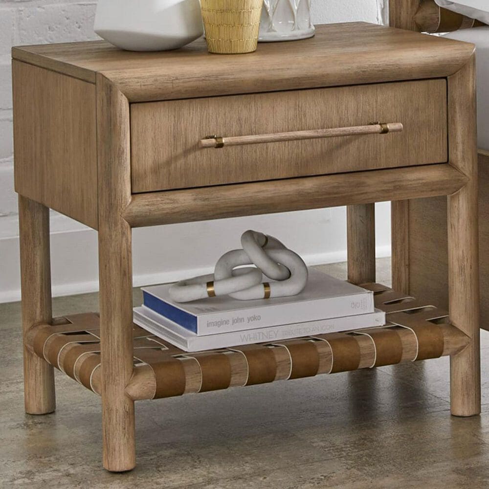 Urban Home Dorsey 1-Drawer Nightstand with USB-Charging in Granola, , large