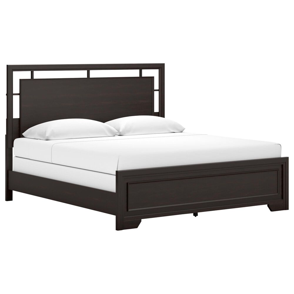 Ashley Covetown King Bed in Dark Brown, , large