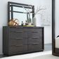 Living Essentials Oxford 8 Drawer Dresser and Mirror in Basalt Grey, , large
