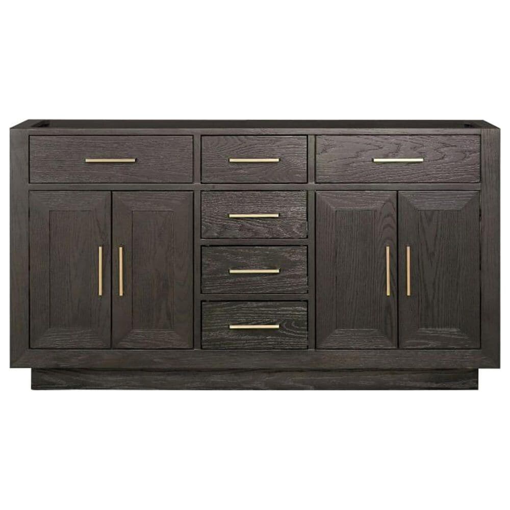 Lexora Home Abbey 60&quot; Double Bathroom Vanity in Brown Oak with 2 cm White Cultured Marble Top and Rectangular Sinks, , large