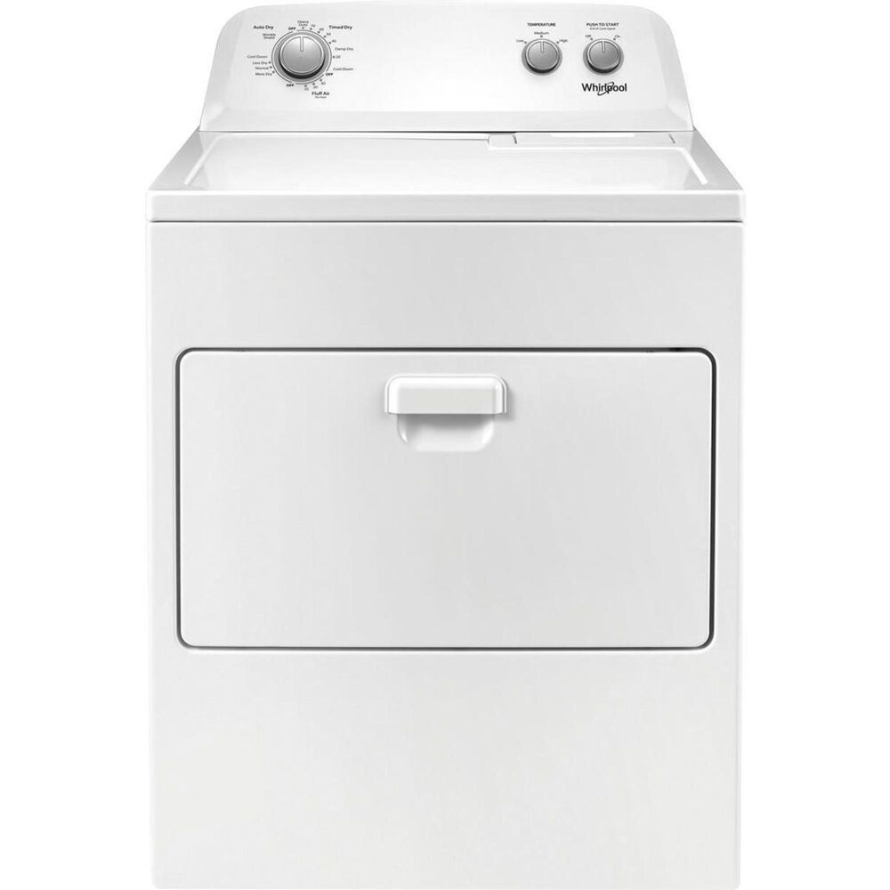 Whirlpool 3.9 Cu Ft Top Load Washer and 7 Cu Ft Front Load Gas Dryer in White, , large