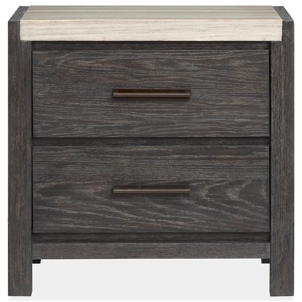 Nicolette Home Plum Creek Queen Panel Bed with Two Nightstands in Ravenwood Black, , large