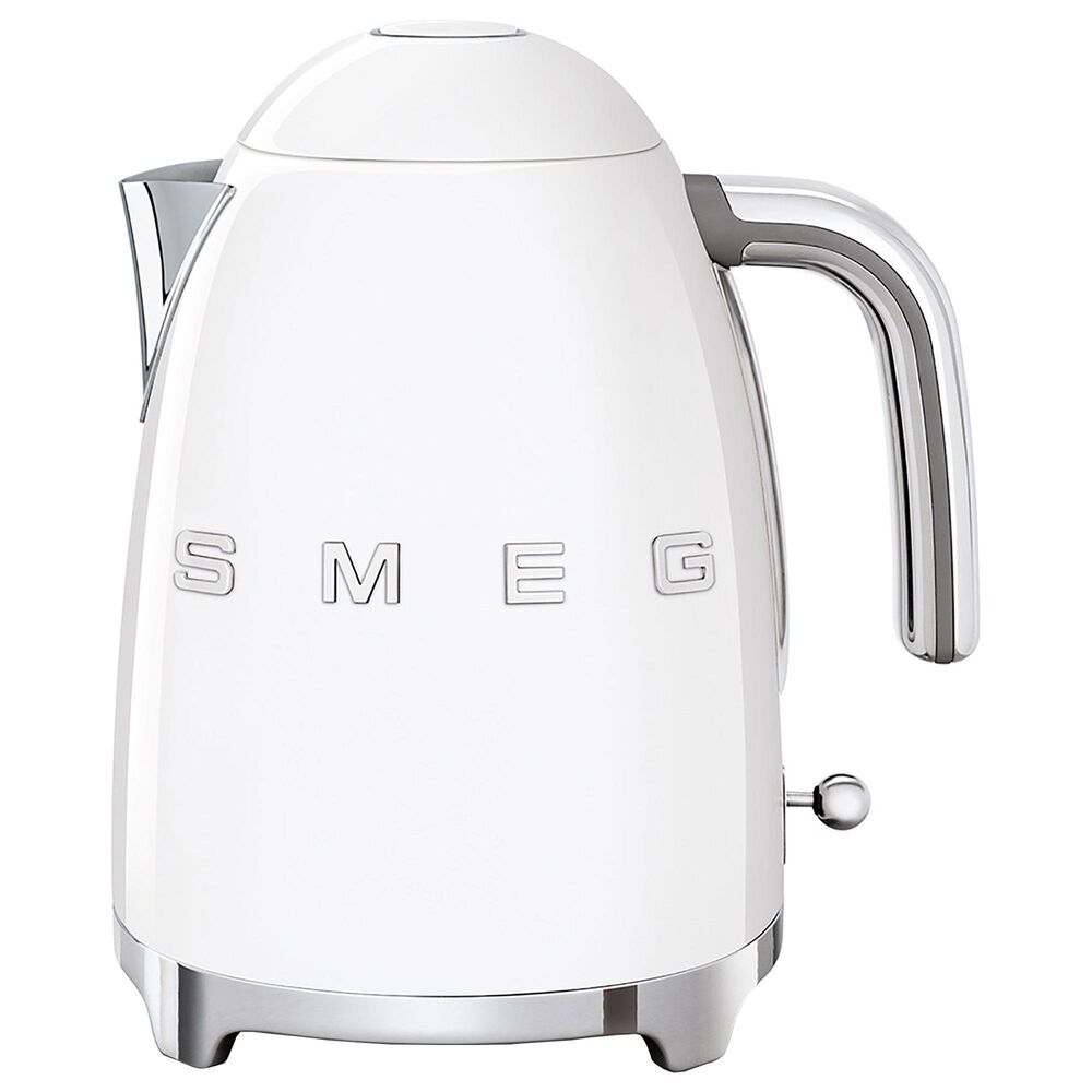 Smeg 7-Cup Stainless Steel Retro Style Electric Kettle in White, , large
