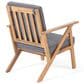 Hearth and Haven Panama 4-Piece Patio Conversation Set with Gray Cushion in Teak, , large
