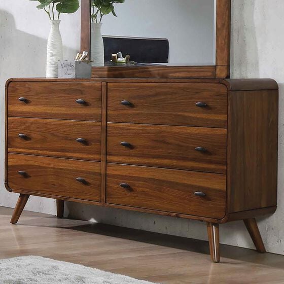 Pacific Landing Robyn 6 Drawer Dresser in Dark Walnut