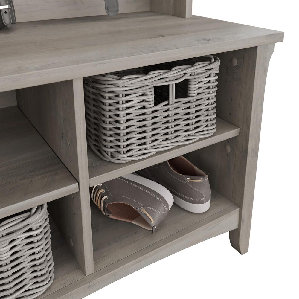 Bush Salinas Hall Tree with Storage Bench in Driftwood Gray Nebraska