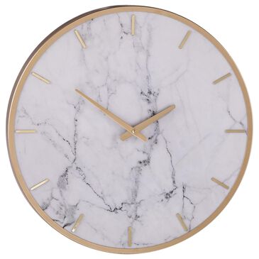 Southern Enterprises Lenzienne Wall Clock in White, Gold and Gray, , large