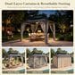 HOMLUX 10" x 12" Patio Hardtop Gazebo with Aluminum Posts in Khaki, , large