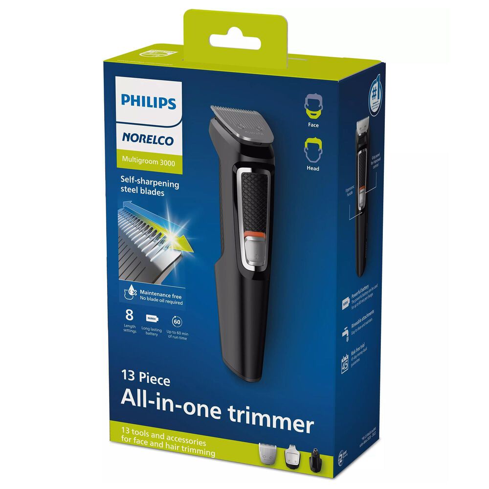Norelco Multigroom 3000 13-Piece Multipurpose Trimmer in Black, , large