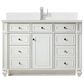 James Martin Vanities Bristol 48" Single Bathroom Vanity in Bright White with Single Hole 3 cm White Zeus Quartz Top and Rectangular Sink, , large