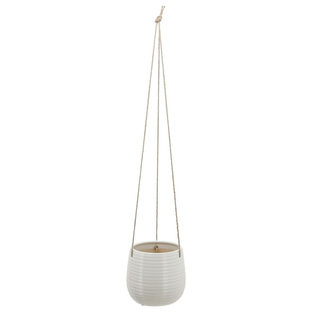 Sagebrook Home 6" Hanging Planter in White, , large