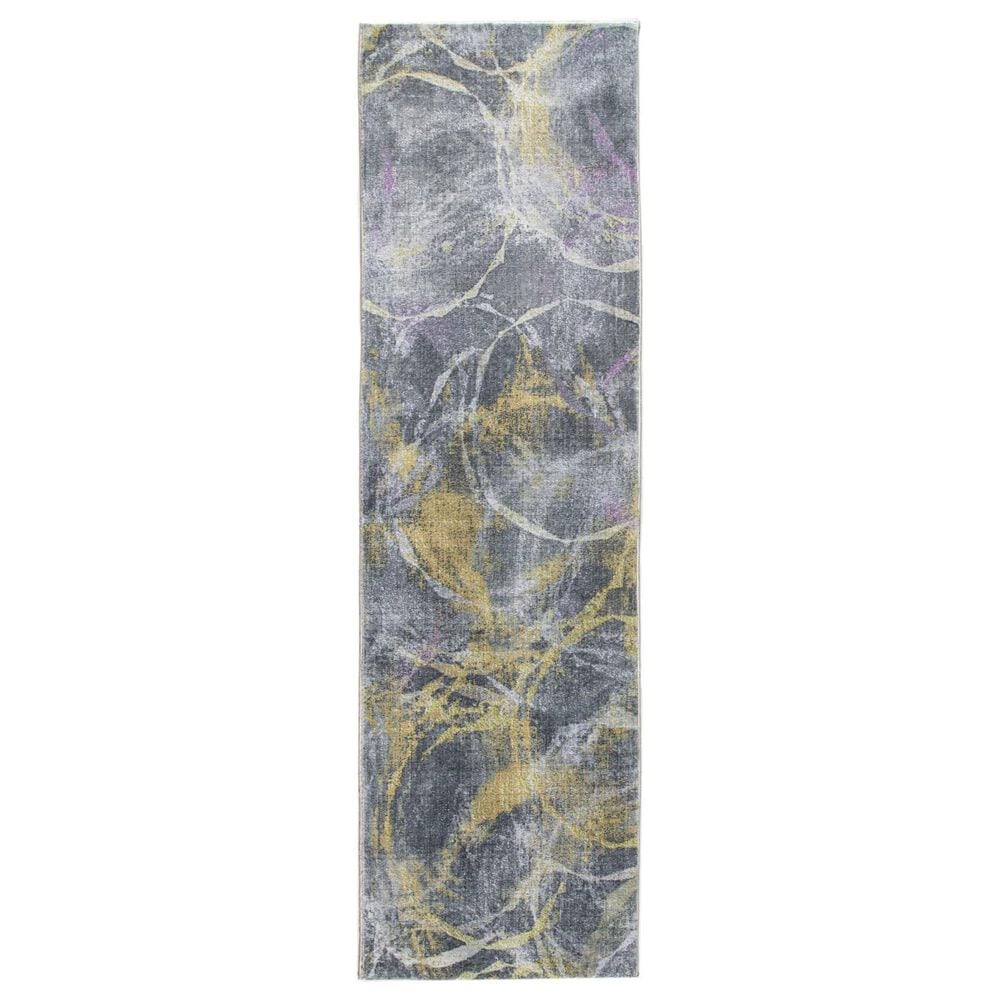 Kas Oriental Rugs Roxy Visions 2" x 7" Grey and Gold Runner, , large