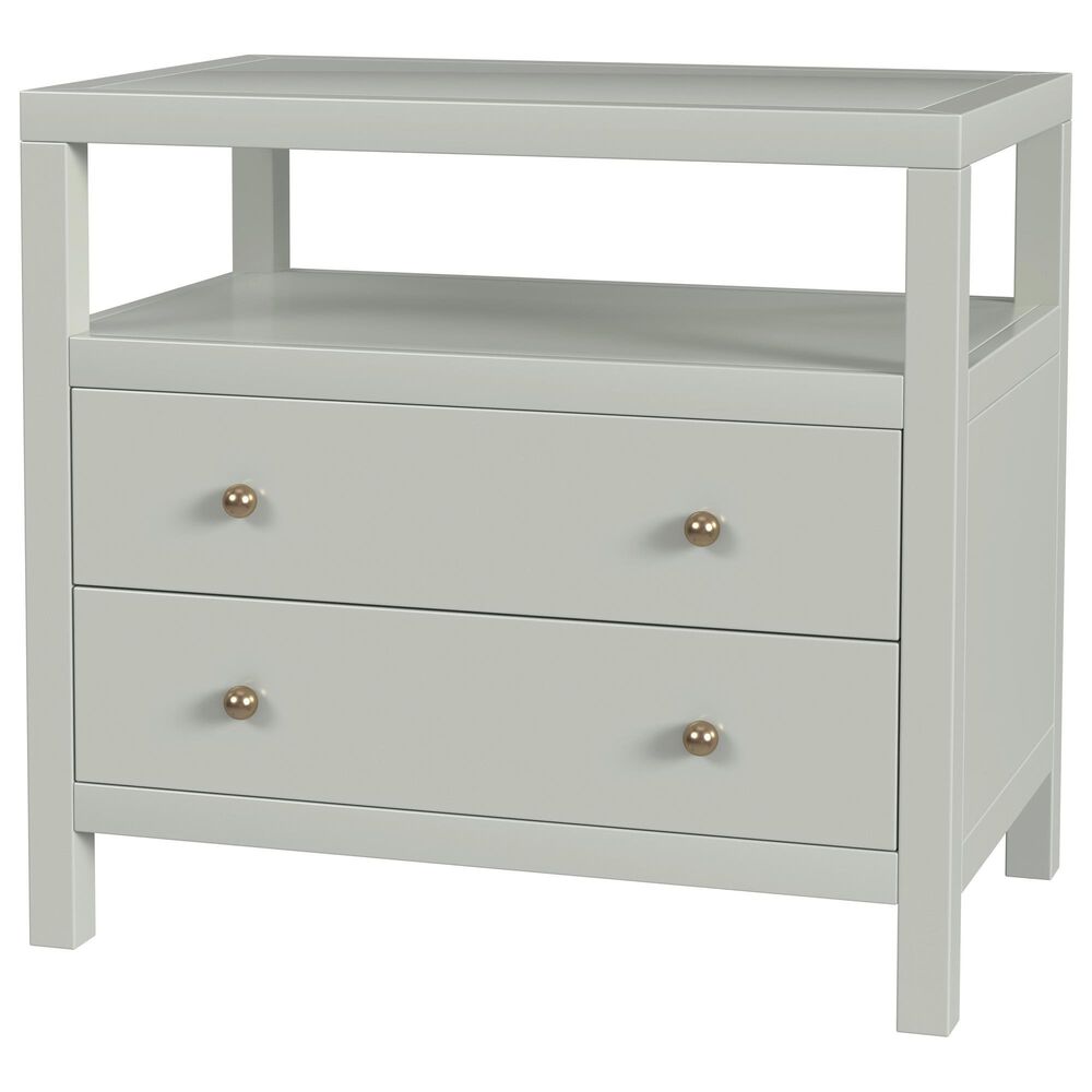 Butler Specialty Company Nora 2-Drawer Wide Nightstand with Open Shelf in Sage Green, , large