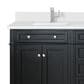 James Martin Vanities Brittany 72" Double Bathroom Vanity in Black Onyx with Single Hole 3 cm White Zeus Quartz Top and Rectangular Sinks, , large