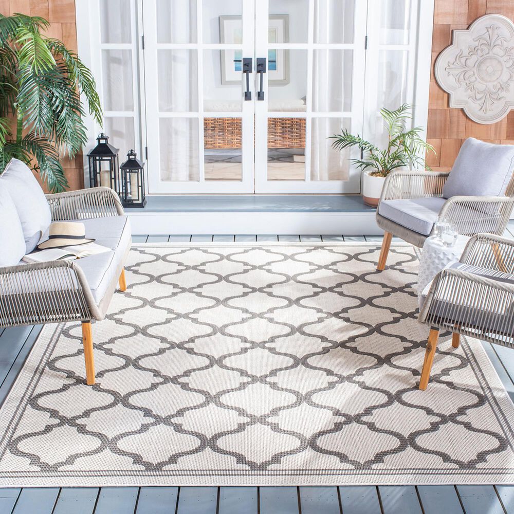 Safavieh Bermuda 8&#39; x 10&#39; Ivory and Grey Indoor/Outdoor Area Performance Rug, , large