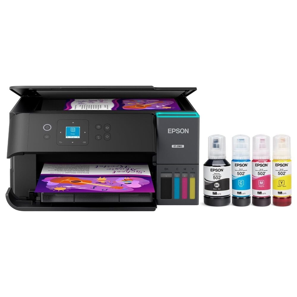 Epson EcoTank ET-2980 Wireless All-in-One Color Supertank Printer in Black, , large
