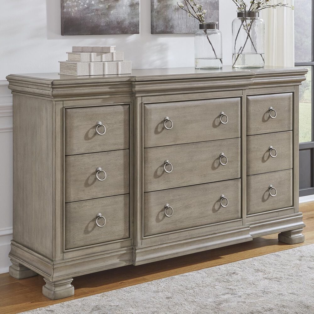 Millenium Lexorne 10-Drawer Dresser Only in Light Gray, , large