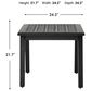 GatherCraft Lucia Patio Square End Table in Black, , large