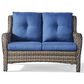 Sunwell Garden Patio Loveseat with Gray Frame in Navy, , large
