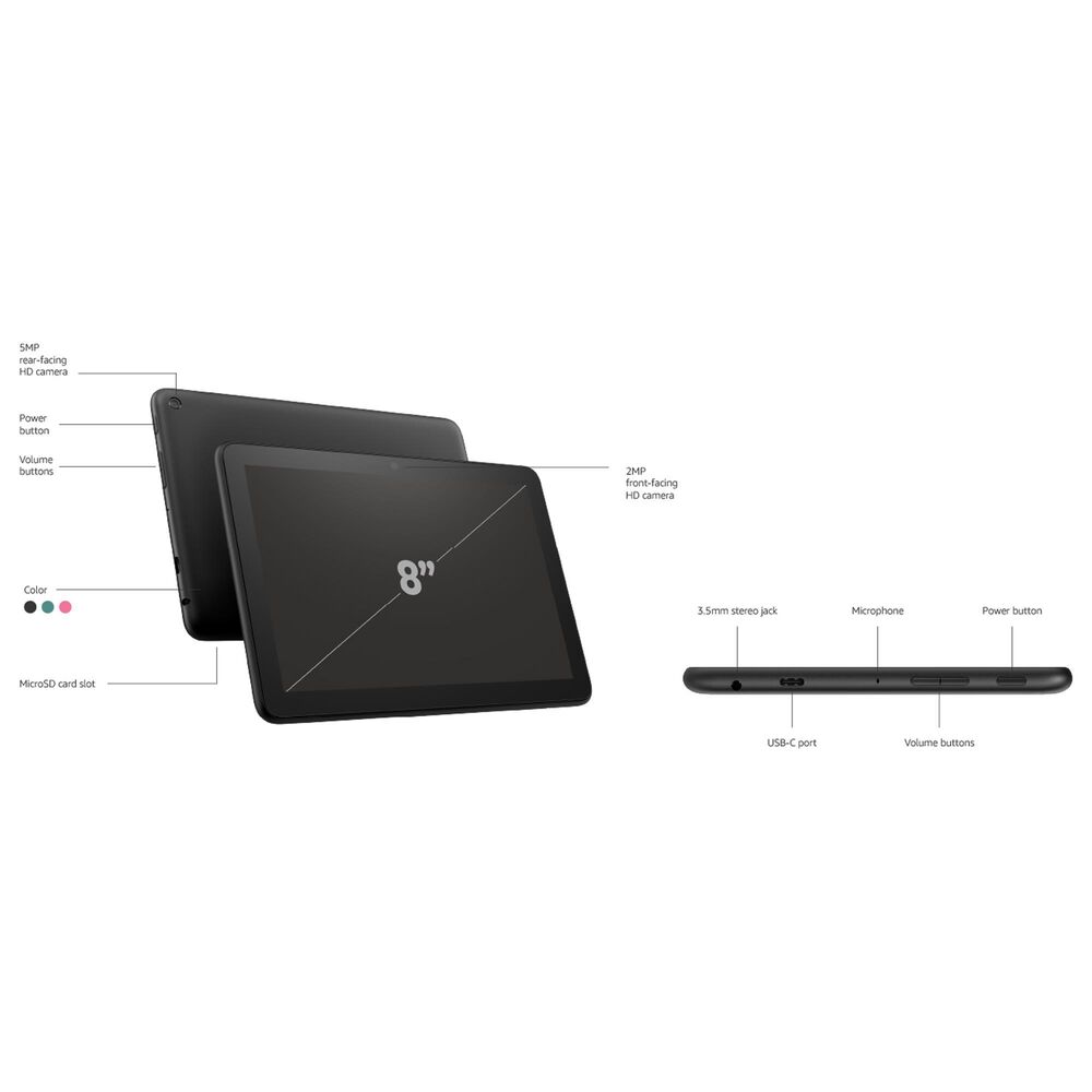 Amazon Fire HD 8 Tablet 8&quot; 32GB in Black | Wi-Fi, , large