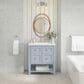 James Martin Vanities Breckenridge 30" Single Bathroom Vanity in Serenity Blue with 3 cm Arctic Fall Solid Surface Top and Rectangular Sink, , large