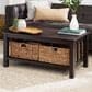 Walker Edison Mission Storage Coffee Table with Baskets in Espresso, , large