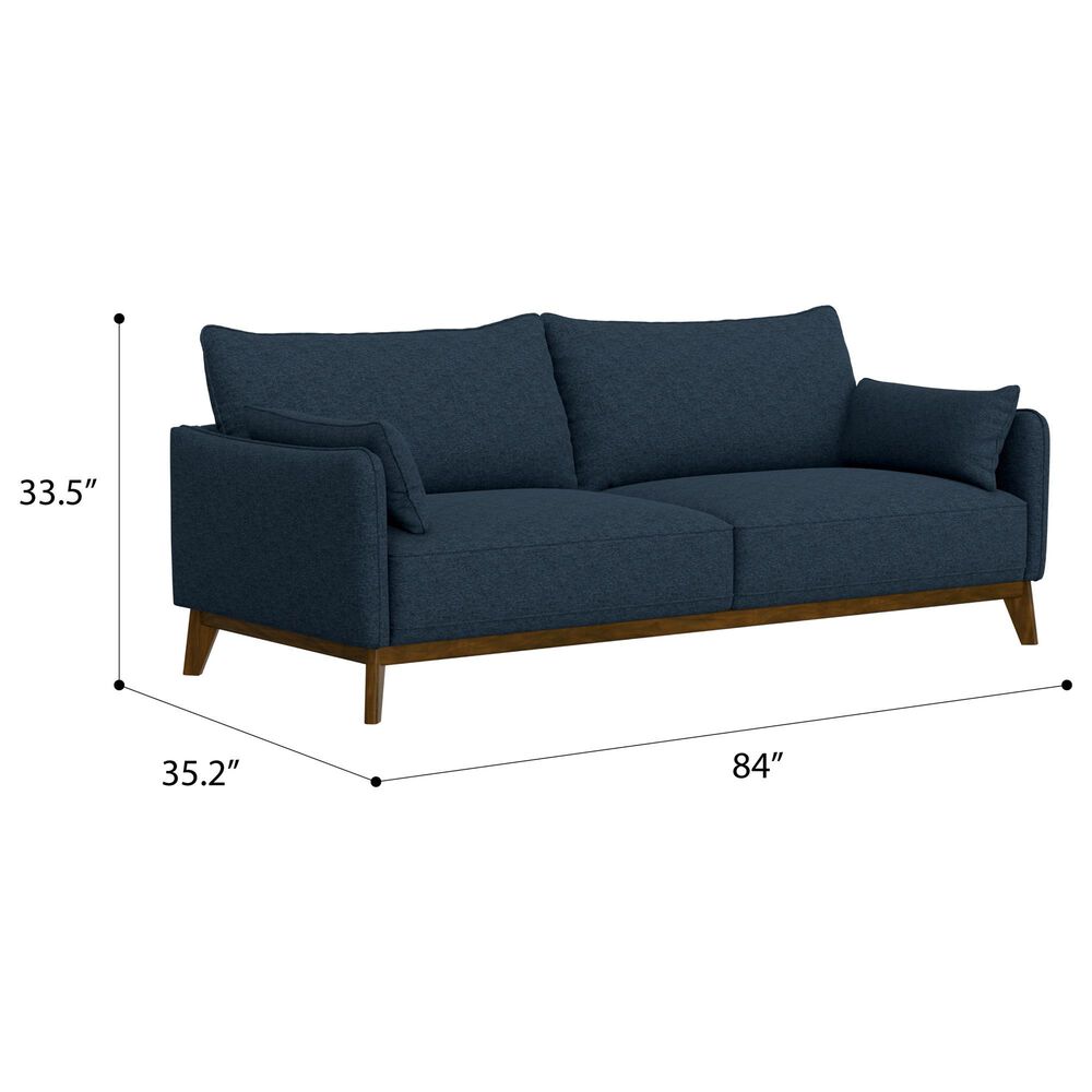 Emerald Home Furnishings Aria Stationary Sofa in Navy Storm, , large