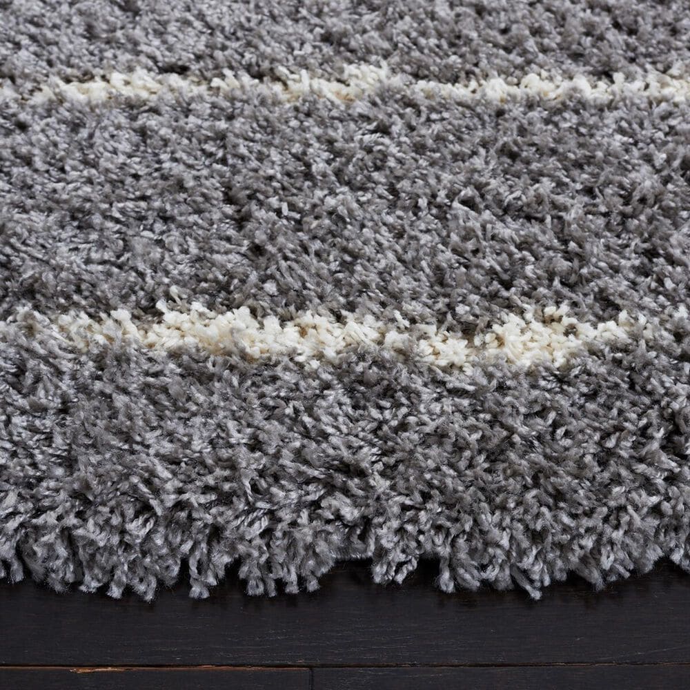 Safavieh Venus Shag VNS604J 5&#39;3&quot; Round Grey and Ivory Area Rug, , large